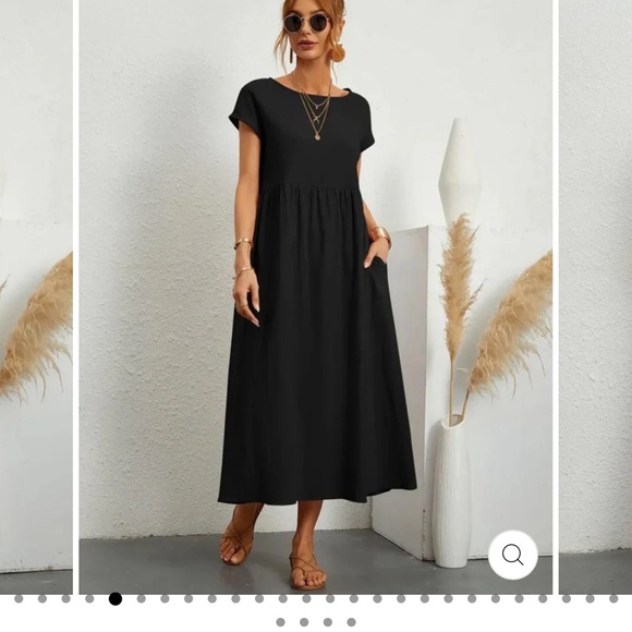 Black Midi Dress - Picture 1 of 3